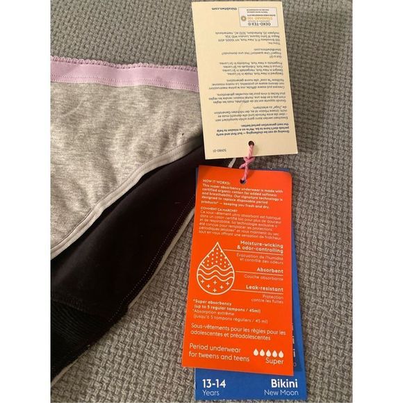NWT’s Thinx Period Panties BTWN 13-14yrs - Picture 6 of 6